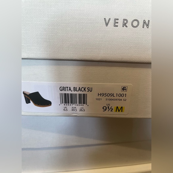 Veronica Beard Grita Black Suede Heeled Clogs Size 9.5 - Picture 8 of 8